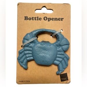 Crab-Shaped Bottle Opener Cast Iron with Blue Finish